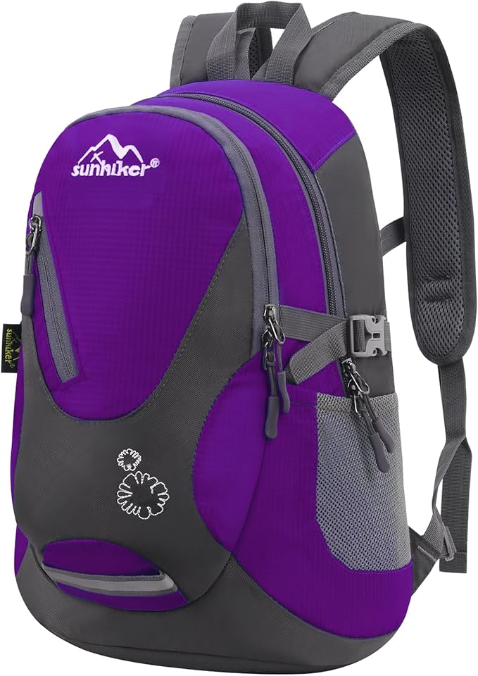 sunhiker Cycling Hiking Backpack Water Resistant Travel Backpack Lightweight SMALL Daypack M0714 (purple)