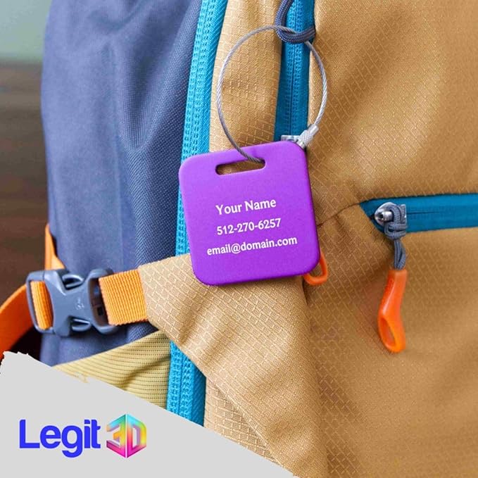 Custom Metal Luggage Tags (3 or 6 Pack) - Personalized Unique Suitcase & Backpack Travel, Durable, Waterproof & Heavy Duty (Blue)