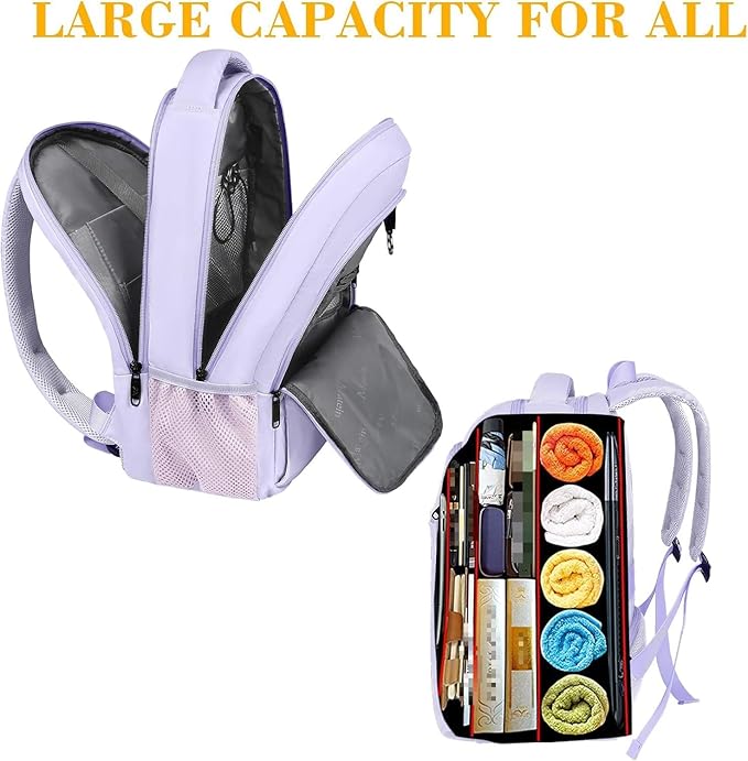 MATEIN Laptop Backpack for Girls, 15.6 Inch College School Backpack for Women with USB Charging Port, Water Resistant Durble Slim Students Bookbag Casual Daypack Travel Computer Nurse Work Bag Gift