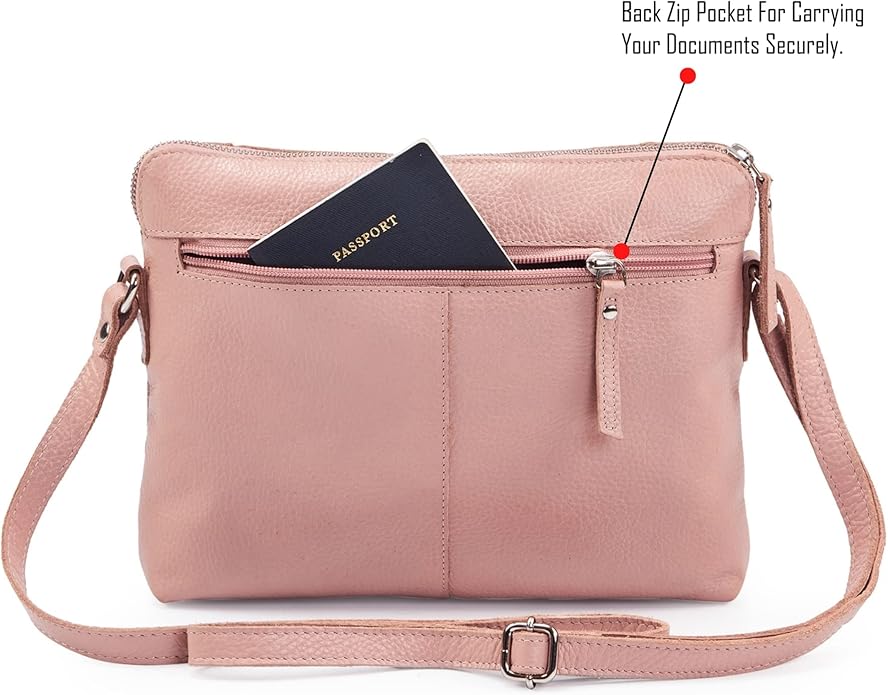 Wise Owl Accessories Small Soft Pebbled Real Leather Crossbody Handbags Purses Sling Crossover Shoulder Bag