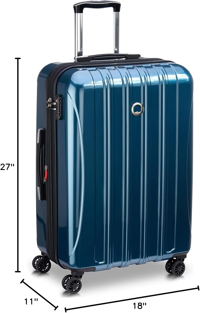 DELSEY PARIS Helium Aero Hardside Expandable Luggage with Spinner Wheels, Teal, 2-Piece Set (21/24)