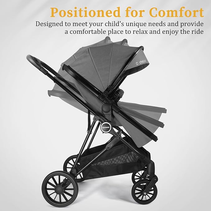 Lite 2.0 Baby Stroller with Newborn Mode, 2-in-1 Foldable Infant Stroller with Reversible Seat and UPF 50+ Canopy