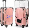 Clear PVC Suitcase Cover Protectors- Thickened Waterproof Luggage Covers Protector, Full Transparent Dustproof Sleeve for Wheeled Suitcases (24")