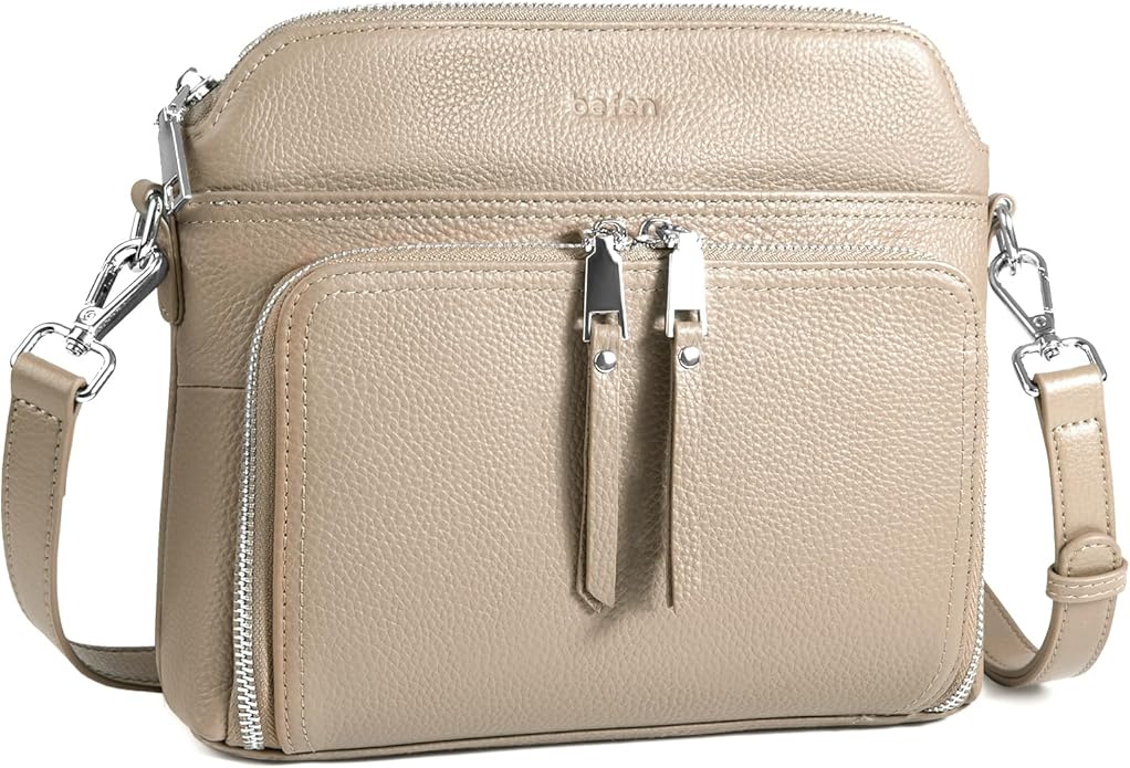 befen Genuine Leather Crossbody Purses for Women, Women's Small Crossbody Shoulder Bag with Built in RFID Wallet