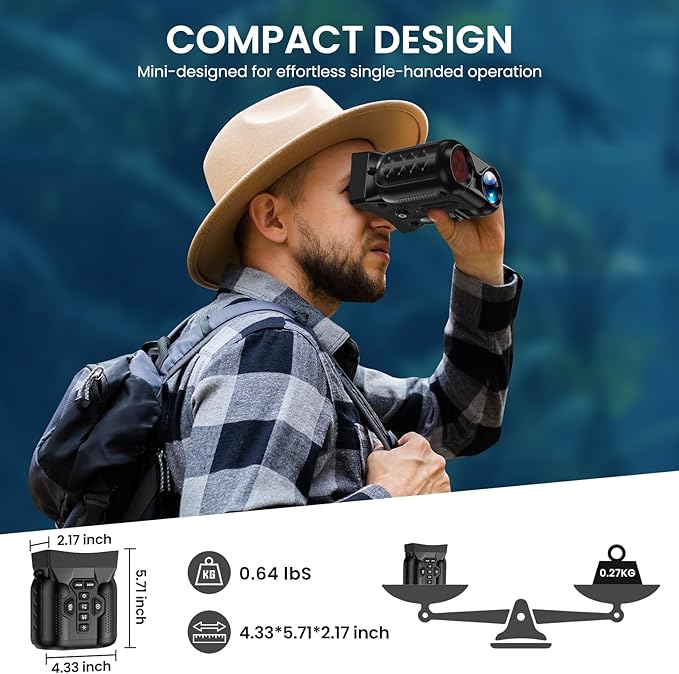 Night Vision Goggles,4K Night Vision Binoculars for Adults,Thermal Binoculars with 10X Zoom,9-Level Infrared,1000FT Infrared Range,32GB TF Card,Photo&Video Recording,Compact Design,Ideal Gifts for Men