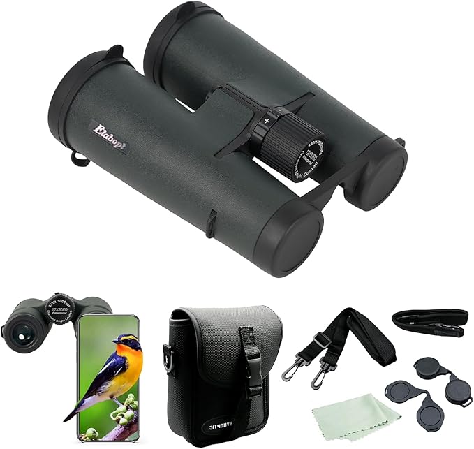 12X50ED Compact Binoculars for Adults – High-Powered BAK4 Prisms, Diamond White Coating, Waterproof & Fogproof, Rubber Armored – Ideal for Bird Watching, Hunting, Travel, Outdoor Sports