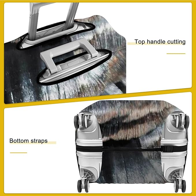 20 Inch PVC Luggage Protector Covers for TSA Approved Clear Suitcase Cover Protector Transparent Luggage Protective Cover Set (Painting, Suitable for 19"-20")