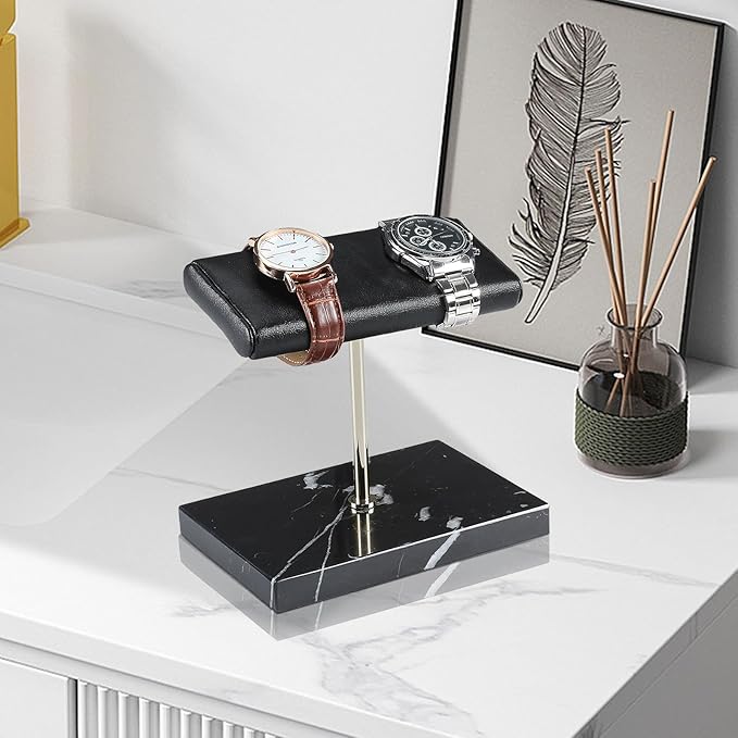LYS&LYX Watch stand watch display stand watch holder watch Handcrafted watch holder (2--black/silver/black)