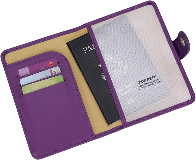 ZOPPEN Passport Holder Women, Passport Cover Travel Wallet Rfid Blocking Passport Wallet Cover Case Travel Essentials Document Organizer, Lilac Purple