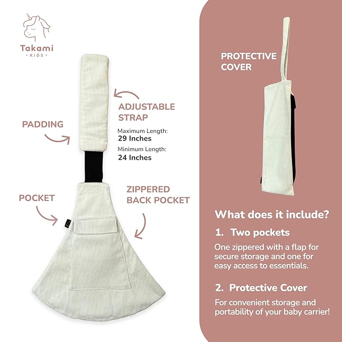 Ergonomic Lightweight Adjustable Toddler Sling Baby Carrier with Zipper Pockets Shoulder Padding Anti Slip Support for Travel Loving Dads and First Time Moms from 9 Months to 4 Years