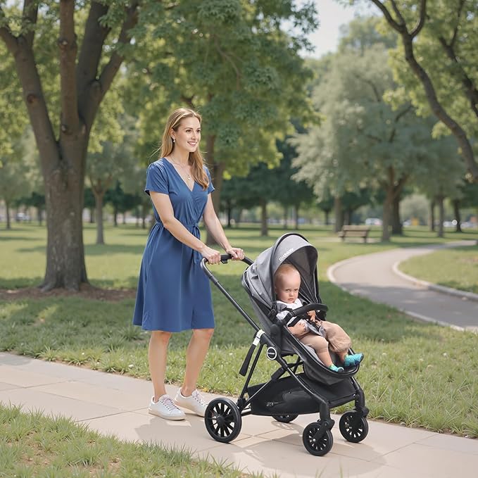 Lite 2.0 Baby Stroller with Newborn Mode, 2-in-1 Foldable Infant Stroller with Reversible Seat and UPF 50+ Canopy