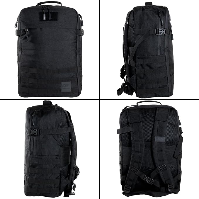 SERIOUS STEEL FITNESS Gym Bag, Rip-Resistant Fabric, Heavy Duty (Black, Backpack (Pro-Mini (26L) with Dividers))