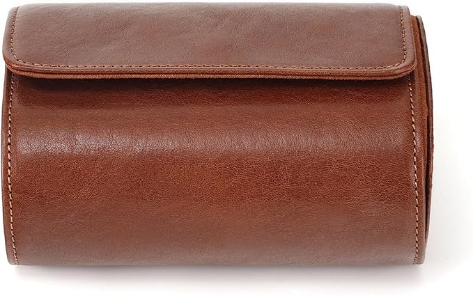 JOYIR Genuine Leather Watch Roll for 2 Watches | Double Watch Travel Case Organizer with Pillows | Portable Storage & Display for Men & Women | Ideal Gift for Father's Day, Birthday