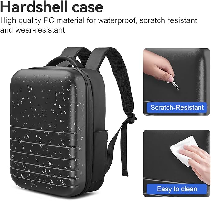 SOKOK Carry On Travel Backpack Waterproof Business Backpack with Laptop Compartment, Hardshell Computer Backpack for Men and Women, Graphite