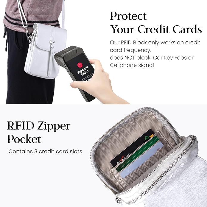 befen Genuine Leather Small Crossbody Bags for Women, Multi Pocket Cell Phone Crossbody Purse with RFID Blocking Card Slots