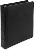 Samsill Vintage Leather 3 Ring Binder, Leather Organizer, Planner, 1.5 Inch, Letter Size 8.5 x 11, No Zipper, Black