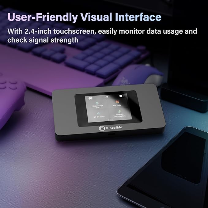 GlocalMe DuoTurbo 4G Mobile Hotspot Device with 30GB US/CA/MX Data 60 Days, Portable WiFi Hotspot for Travel in 200+ Countries, SIMFREE and Dual Modem, 10 Devices Connected(DuoTurbo with 30GB)
