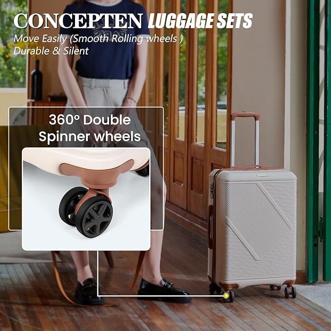 Luggage Sets 5 Piece, Suitcases With Wheels, Lightweight Travel Luggage Set With TSA Lock, ABS Hardshell Carry On Suitcase Set, Black