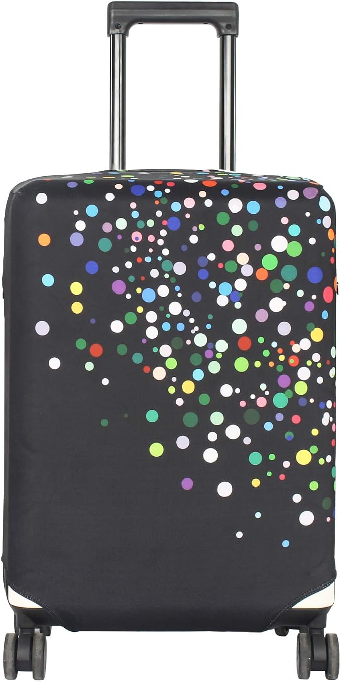 HYPER VENTURE Washable Luggage Cover - Fashion Suitcase Protector Fits 23-26 Inch Luggage (Color Dots, M)