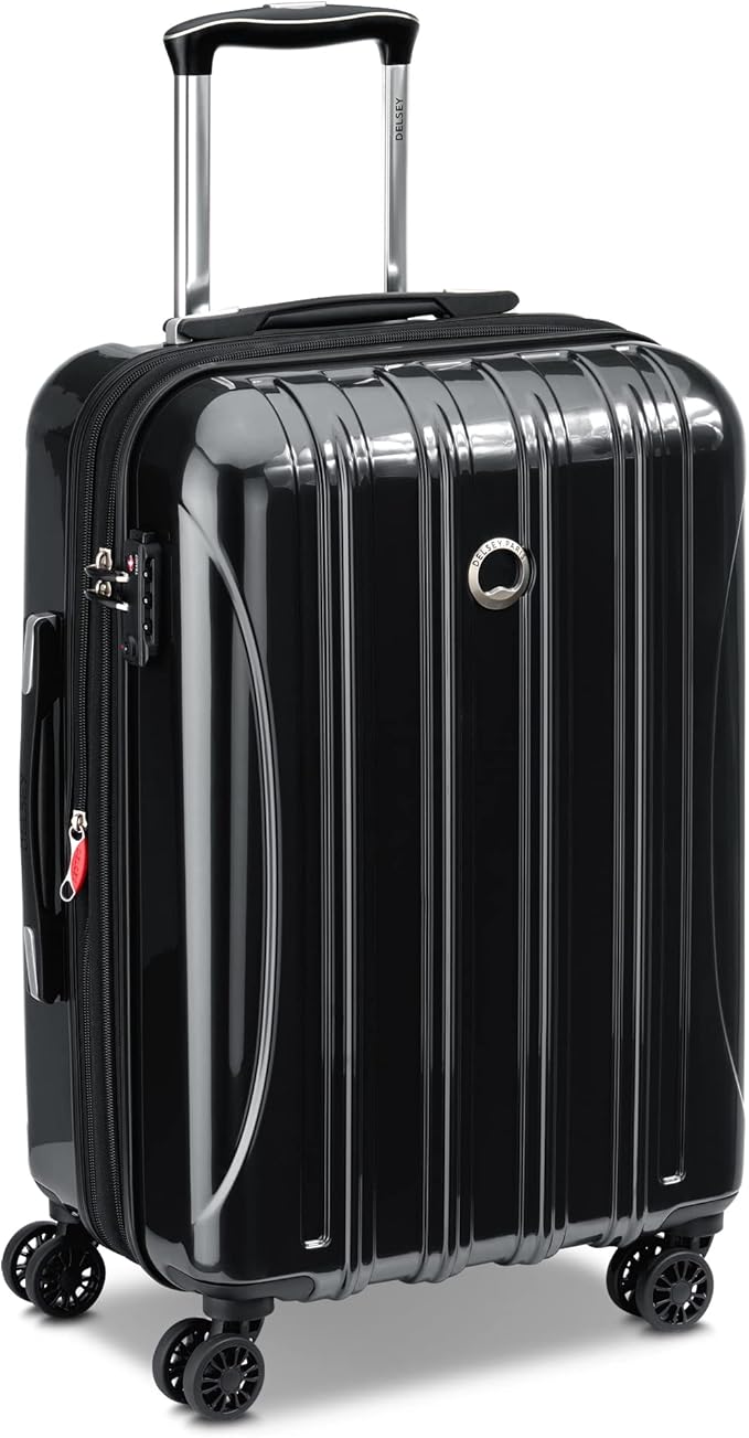DELSEY PARIS Helium Aero Hardside Expandable Luggage with Spinner Wheels, Black, 2-Piece Set (21/24)
