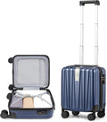 Hanke 14 Inch Underseat Carry On Luggage with Wheels Hard Shell Suitcases Lightweight Small Luggage for Weekender Mini Suitcase Carry On Bag Travel Luggage Christmas Gifts for Birthday (Dark Blue)