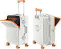 Hard Shell Luggage 26 Inch Travel Luggage, Carry-On Luggage Spinner TSA with Lid, PC+ABS Aluminum Frame，Lightweight Travel Luggage 20'' 24'' 26'' Carry-On (orange, 26 inch)