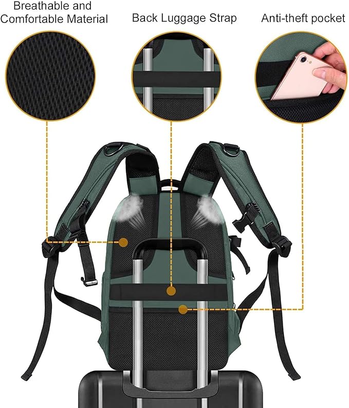MOSISO Camera Backpack, DSLR/SLR/Mirrorless Photography Camera Bag 15-16 inch Waterproof Hardshell Case with Tripod Holder&Laptop Compartment Compatible with Canon/Nikon/Sony, Emerald Green