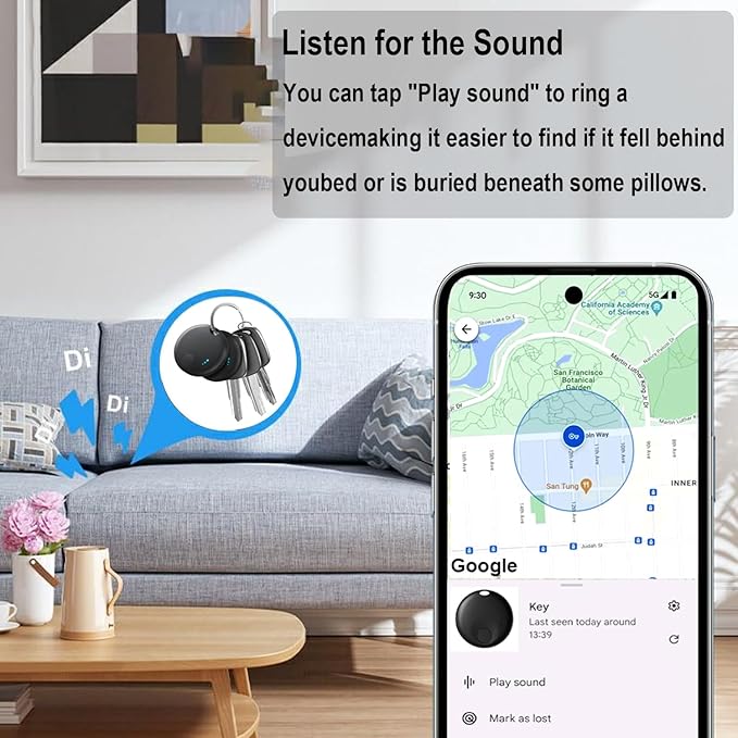 Air Tracker Tags for Android or iOS,Dual System Smart Tags,Keys Finder and Item Locator for Keys,Smart Tracking Tag,Compatible with iOS Find My or Google Find Hub App,Luggage,Backpack,Bags and More