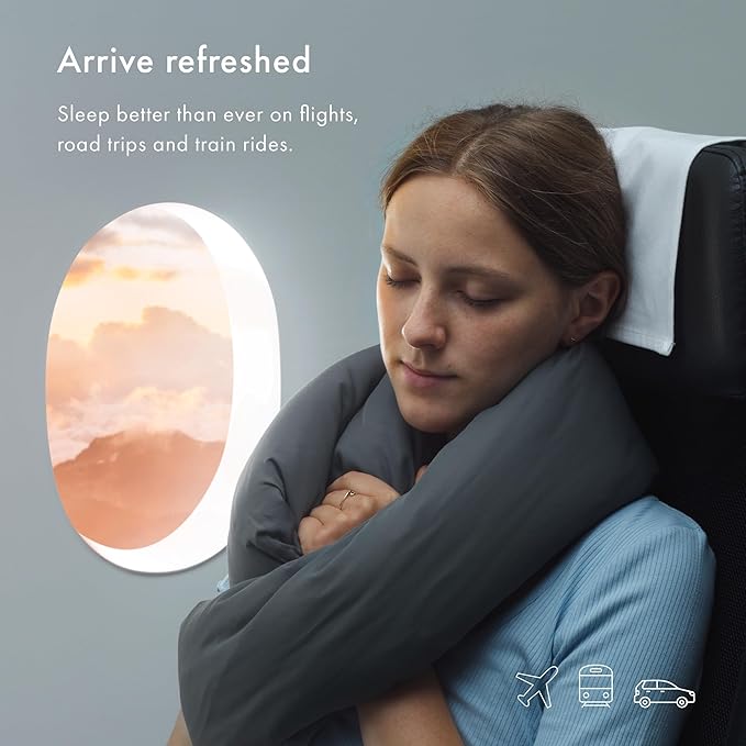 Huzi Infinity Pillow - Travel Neck Pillow - Versatile Soft 360 Support Scarf - Machine Washable - Home Travel Flight Road Trips Airplane Sleeping (Rose)