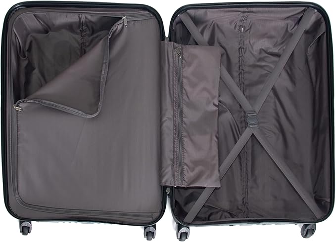 Kenneth Cole REACTION Out of Bounds Lightweight Hardshell 4-Wheel Spinner Luggage, Granite Blue, 24-Inch Checked