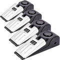 TOWODE Door Stop Alarm with 120DB Siren Door Stop for Home & Travel (Black) (Pack of 4)