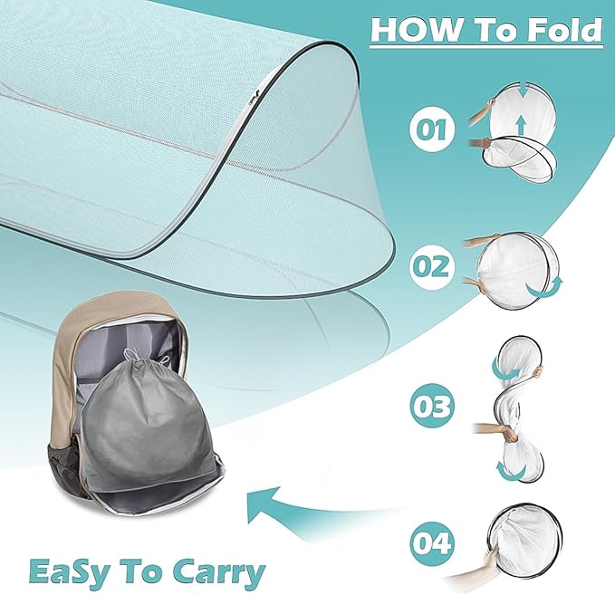 78 * 31 * 22Large Pop-Up Mosquito Net, Lightweight, Breathable, and Soft Convenient Mesh Tent,Foldable and Durable,Mosquito Net for Bed,Apply to Outdoor Athletes, Camping, Beach,Starlit Sky of Night.