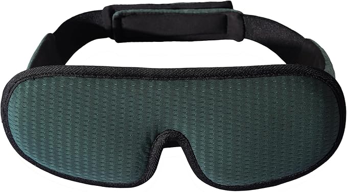 Sleep Mask for Men and Women 3D Contoured Eye Mask Patented Adjustable Light Blocking Night Mask for Sleeping (Green)