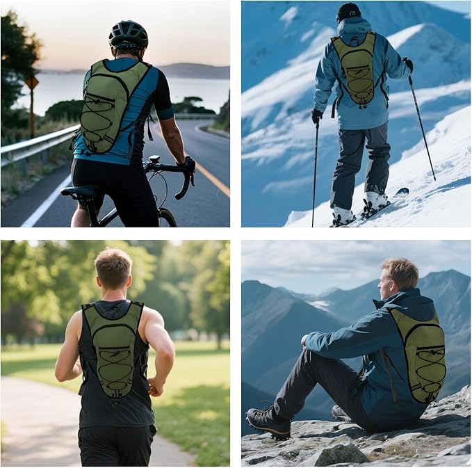 Lightweight Hydration Backpack 2L Water Bladder Pack for Running, Cycling, Hiking – Anti-Theft Water Backpack with Phone Holder, Trekking Pole Holder & Reflective Strips for Men & Women
