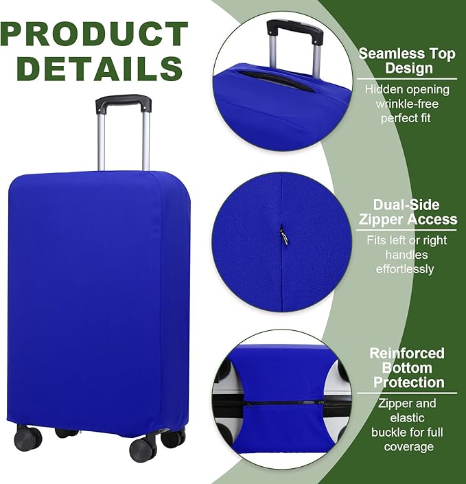 PATIKIL Luggage Cover, Suitcases Covers Elastic Carry on Cover Protector Washable Scratch-Resistant Fits 26-27 Inch Luggage for Travel Business Trips, Blue