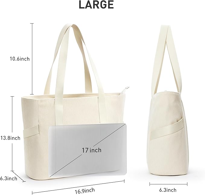 Tote Bag for Women with Zipper, Travel Tote Bags with Compartments Large Shoulder Bag Handbag for Gym Work School
