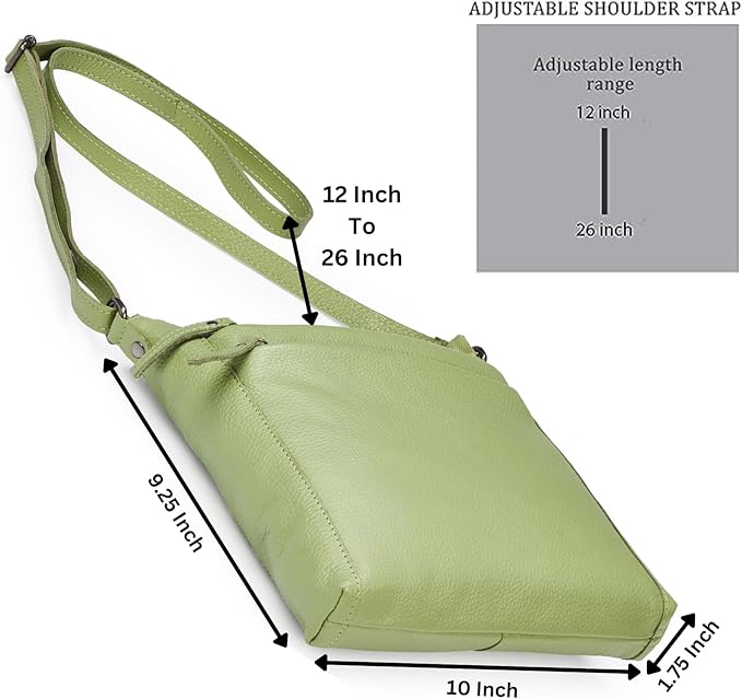 Small Soft Genuine Leather Crossbody Purse Women’s Sling Crossover Shoulder Travel Handbag with Triple Zipper
