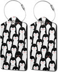 2Pcs Luggage Tag for Suitcase Penguin Animals Cute Luggage Tag with Privacy Flap & Name ID Label & Metal Loop, Travel Suitcase Tags for Women