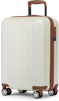 KYME Suitcase Hardshell With Double Spinner Wheels, PC+ABS TSA Lock Travel Luggage (Beige, 20" Carry On)