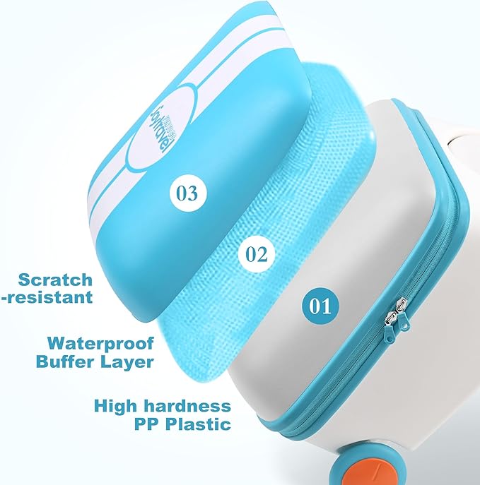 Kids Ride-on Luggage with Spinner Wheels Suitcase, Kid's Ride-On Suitcase Help Your Child Relax, Carry On Trolley Luggage (lightBlue)