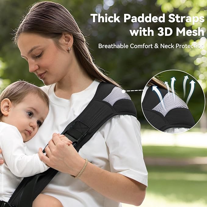 Baby Carrier Newborn to Toddler-Adjustable Baby Sling Carrier,Baby Sling Carrier for 25-60lbs,Comfortable Toddler Sling for Hands-Free Carrying