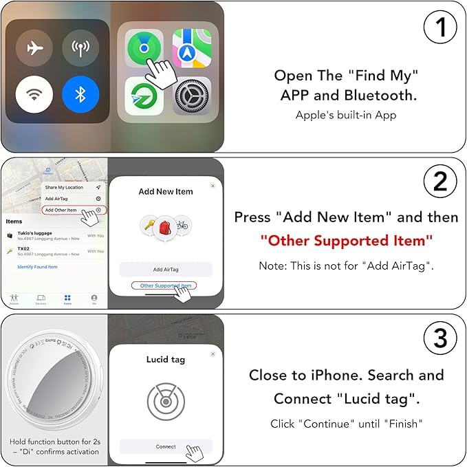 2025 New [Apple MFi Certified] (iOS Only) Air Tracker Tags-2 Pack, Bluetooth Tracker for Apple Find My, Replaceable Battery, Key Finder and Item Locator Smart Tag for Keys, Bags, Luggage, Pets, Wallet