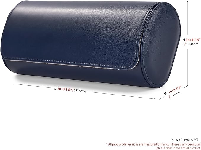 Oirlv Luxury Leather Watch Organizer Case Watch Box for Mens Jewelry Gift Box for Birthday Fathers Day Anniversary(3 slots, Royal Blue)
