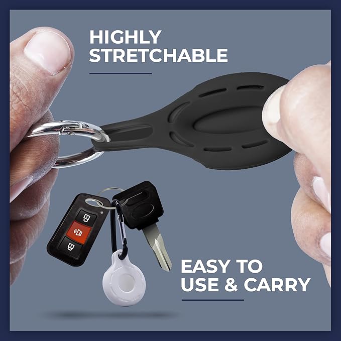 Apple Airtag Holders 4 Pack, Shockproof, Dustproof & Washable Silicon Cases for Air Tags with Accessories for Wallets, Luggage, Pet Collars, Key Finders (Blue - White - Red - Black)