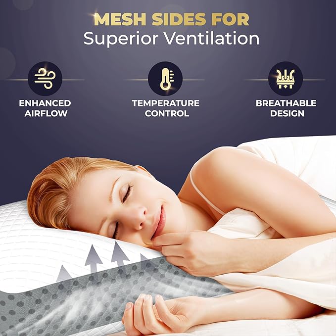 Royal Therapy Memory Foam Pillow, Queen Pain Relief, Neck and Shoulder, Pain, Side Sleeper Pillow, Cervical, Neck Sleeping