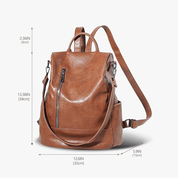 Women Backpack Purse PU Leather Anti-theft Casual Shoulder Bag Fashion Ladies Satchel Bags