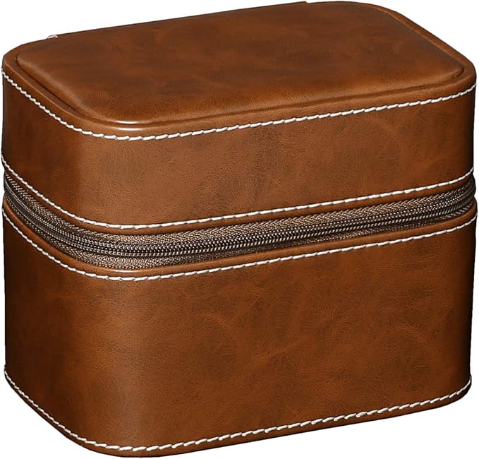 ROTHWELL 2 Watch Travel Case Storage Organizer for 2 Watches | Tough Portable Protection w/Zipper Fits All Wristwatches & Smart Watches Up to 50mm