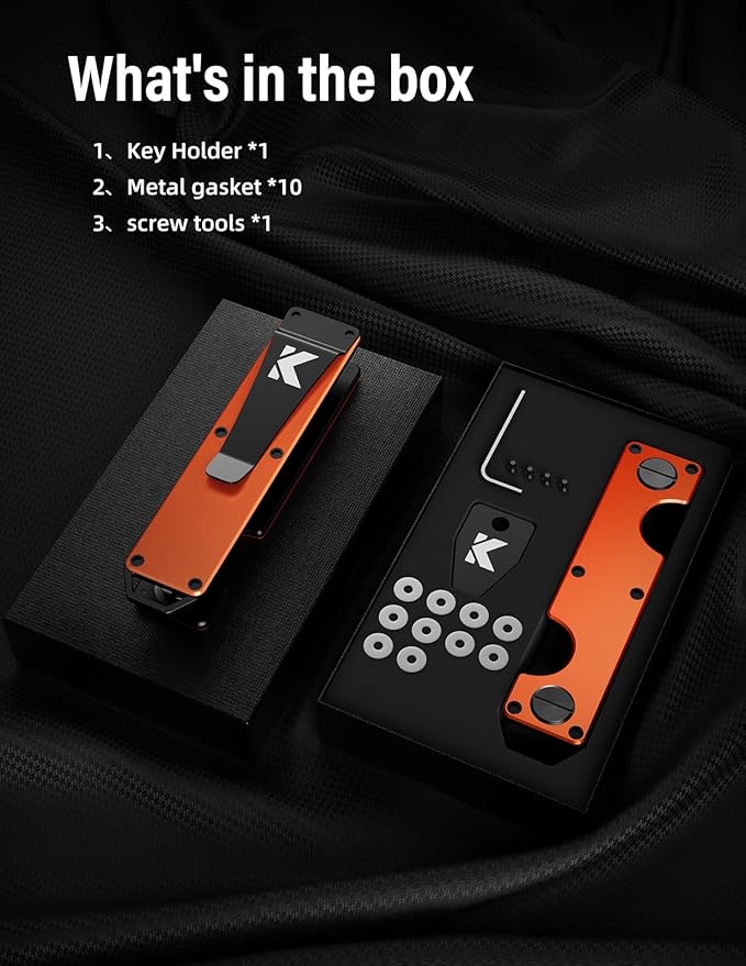 Key Organizer Key Holder Compact Key Case Minimalist Metal Key Chain Key Holder for Keychain Secures 8-10 Keys EDC