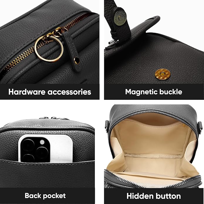 1060 Leather Crossbody Bags for Women Anti-Theft Vegan Purse with Card Slots, Travel Shoulder Bag, Waterproof Crossbody Purse