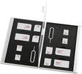 Aluminum SIM Card Case, 14Slots Ultrathin SIM Card Holder, Fit for 4 SIM Card, 4 Micro sim Card, 4 Nano sim Card and 2 Cell Phone Eject Pin Slots, Silver
